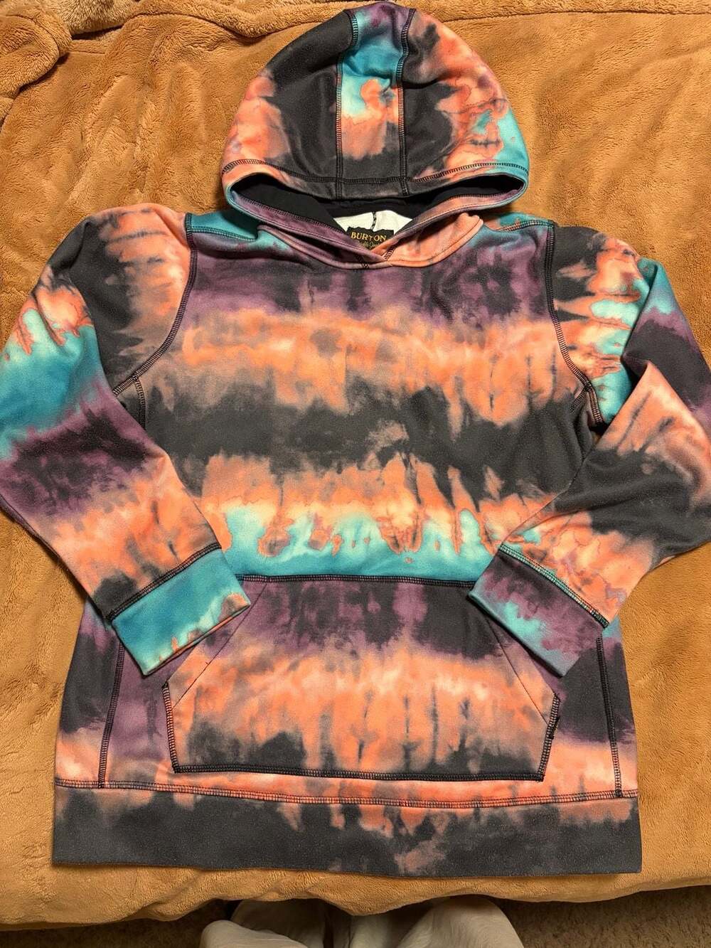 Burton Pullover Hoodie Size XL Multi Color Tie Dye Durable Goods